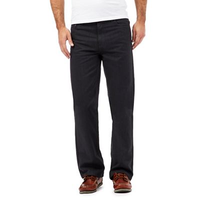 Maine New England Grey textured straight leg trousers